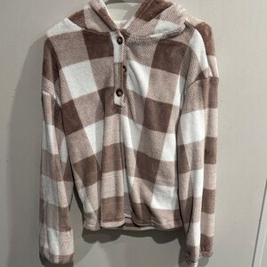 SHEIN Brown and White Plaid Jacket